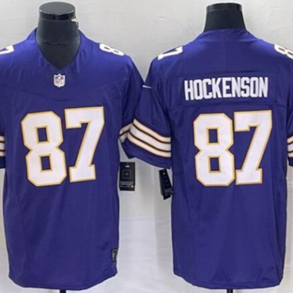 Minnesota Vikings T.J. Hockenson Purple Throwback Limited Jersey
